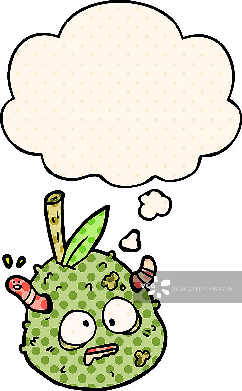 卡通老梨与漫画书中的思考泡泡图片素材