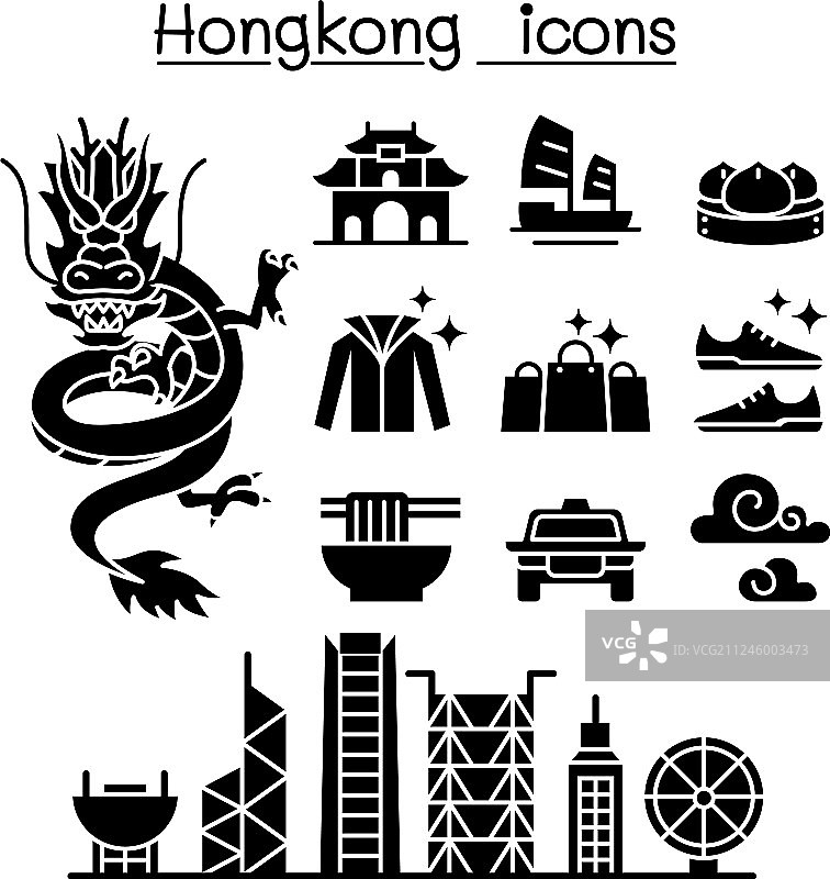 中国香港图标合集图片素材