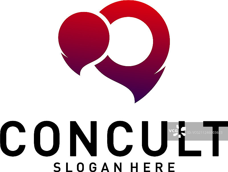 商务咨询App聊天对话logo设计理念图片素材