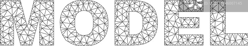 多边形网格模型文本标签图片素材