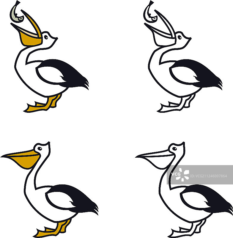 鹈鹕线性图标彩色logo图片素材