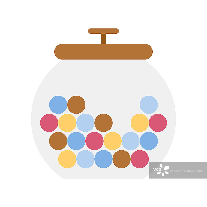 糖果罐扁平风格图标图片素材