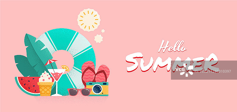 夏季彩色banner设计图片素材