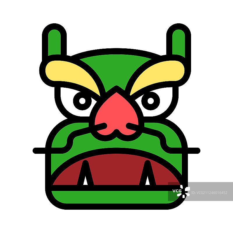 中国新年舞龙填充图标图片素材