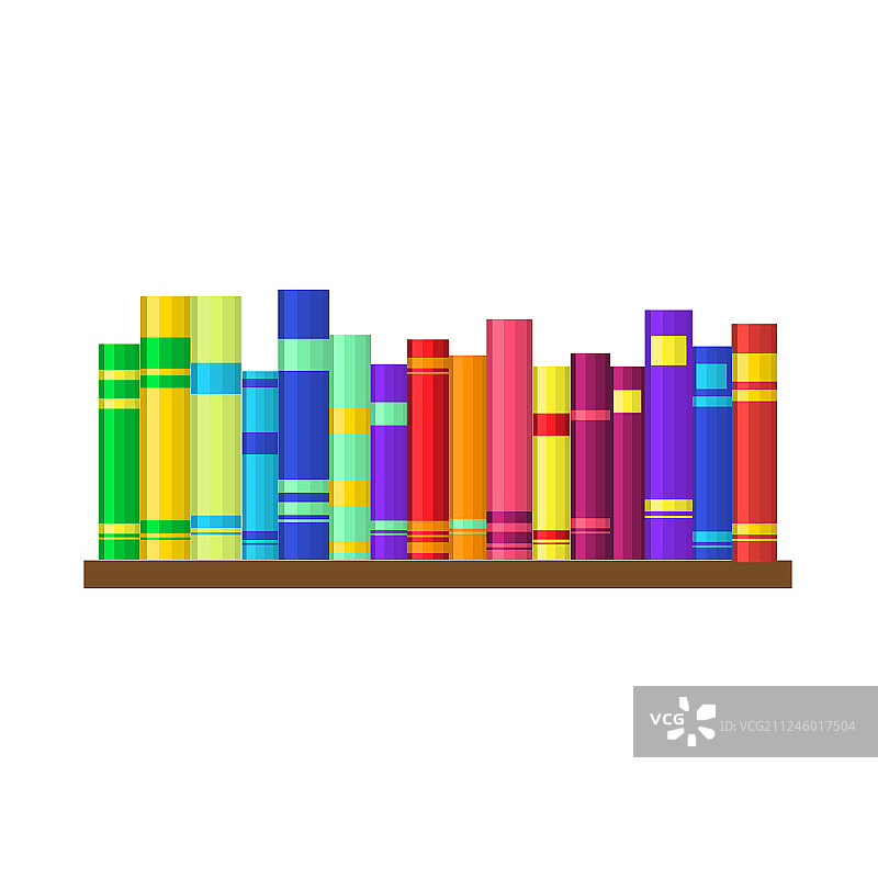 带有彩色书籍的货架图片素材