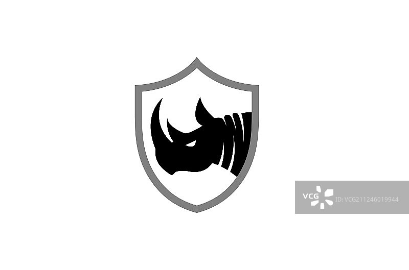 创意黑色犀牛标志设计符号图片素材