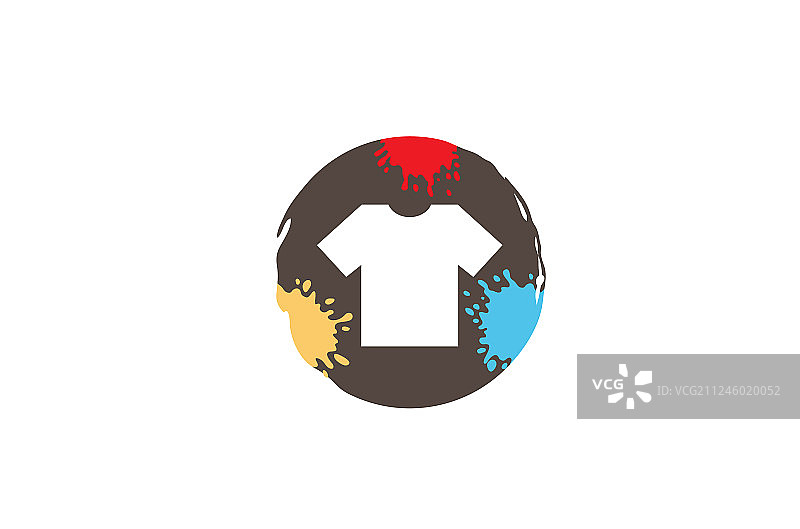 创意彩色圆圈T恤Logo图片素材