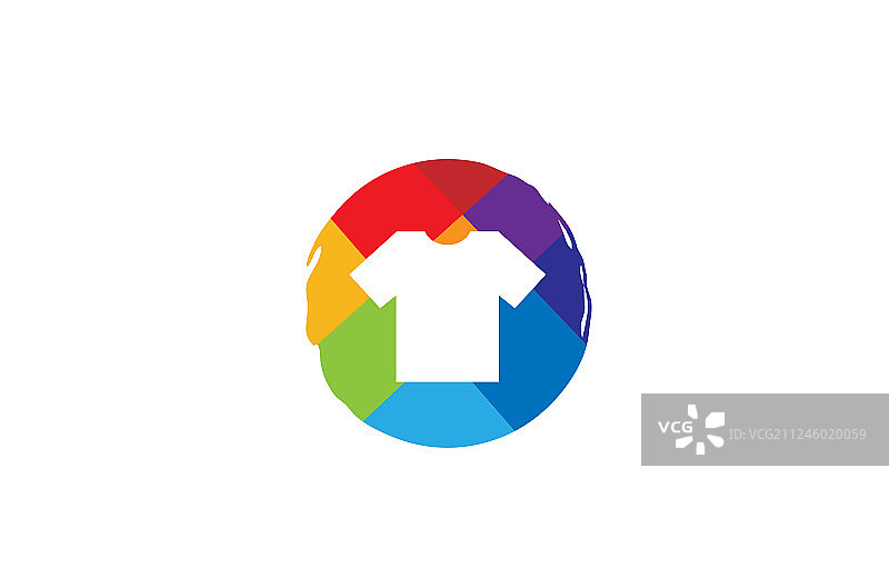 创意彩色圆形T恤logo图片素材
