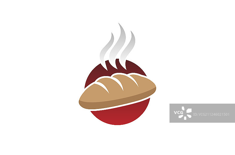 创意热面包圆形标志设计符号图片素材