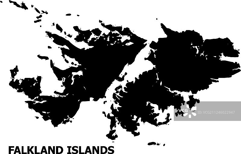 带有标题的扁平风格福克兰群岛地图图片素材