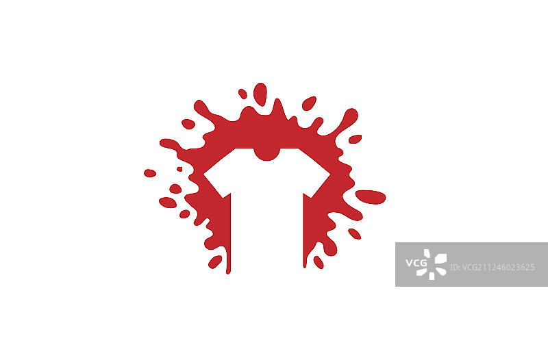 创意红色T恤飞溅Logo设计符号图片素材