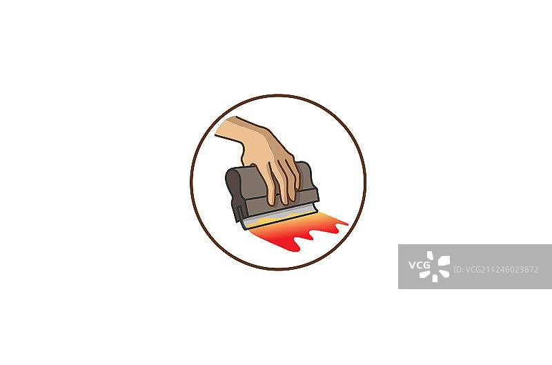 创意圆形刮板丝网logo符号图片素材