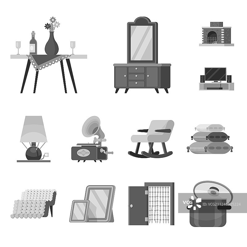 房间风格标志组合图片素材
