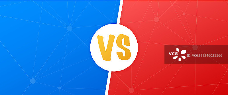 VS蓝色红色漫画风格对战banner图片素材
