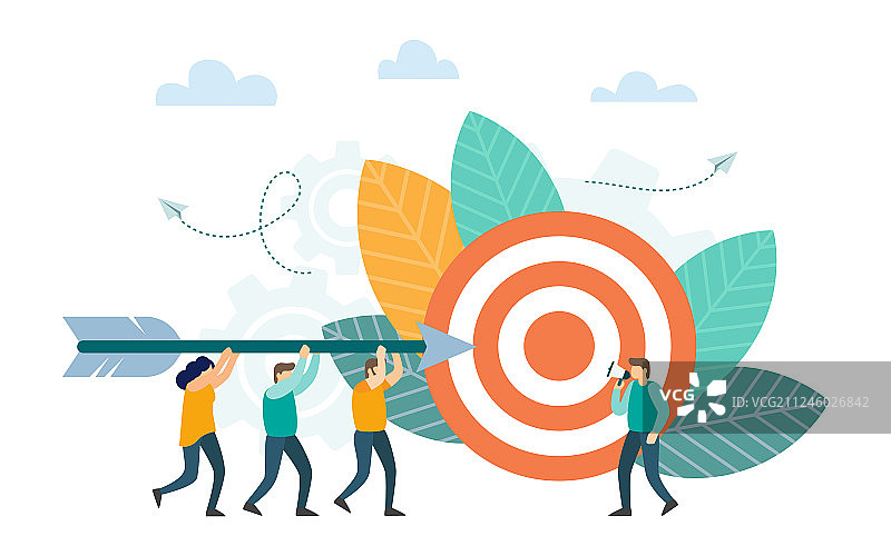 成功的商人瞄准目标图片素材