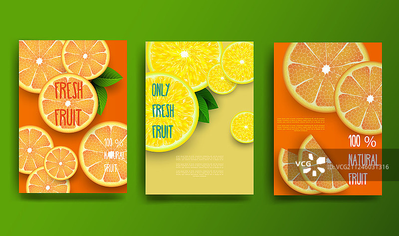 橙色海报：橙子和柠檬切片图片素材