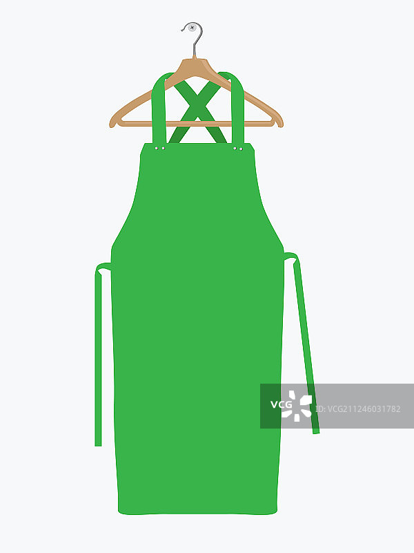 用于烹饪的绿色厨房围裙厨师制服图片素材