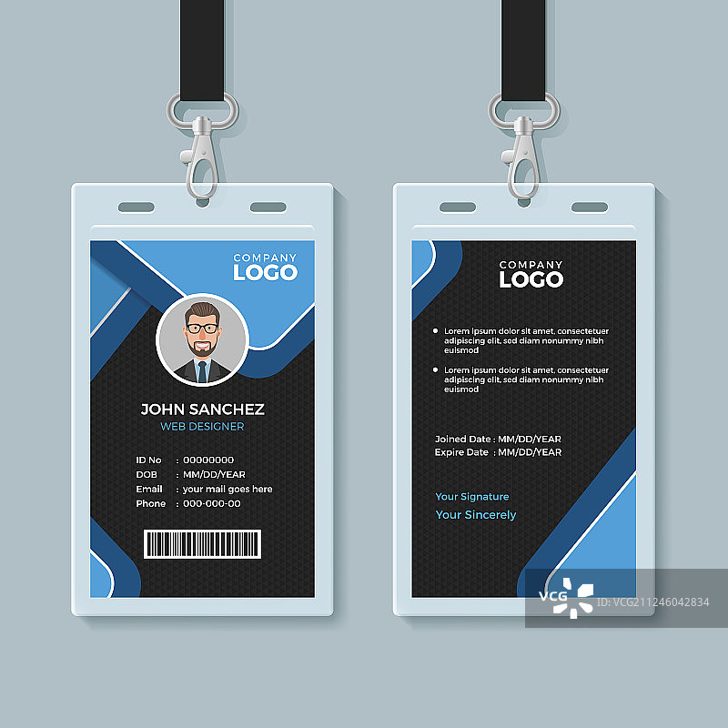 公司办公室身份卡模板图片素材