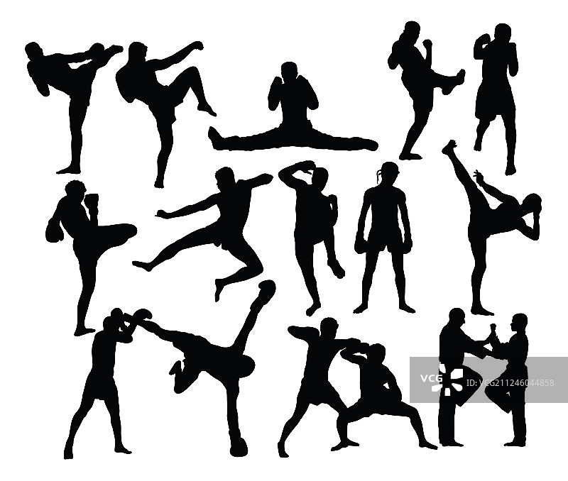 拳击运动剪影图片素材