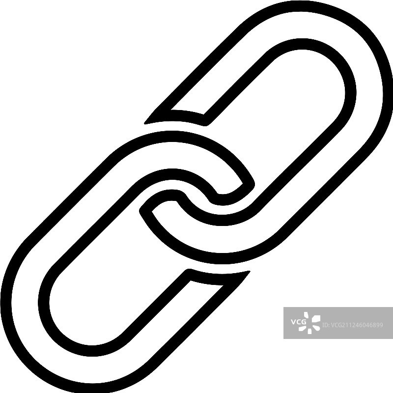 白色背景上隔离的黑色链环图标图片素材