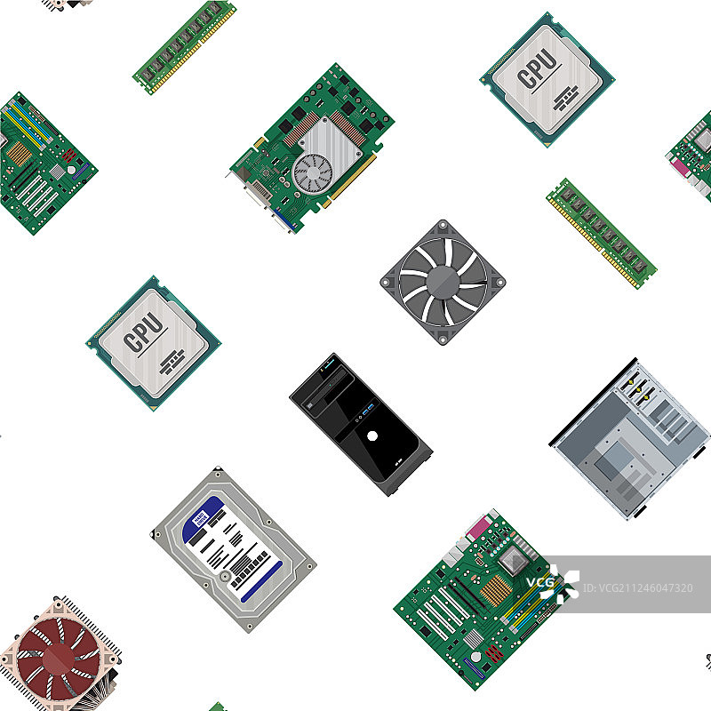 组装电脑无缝图案图片素材