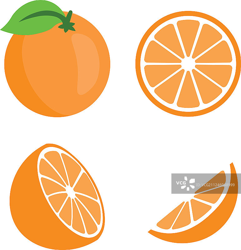 橙子组合白色背景抠图图片素材