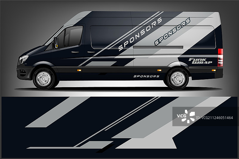 公司面包车车身贴膜设计图片素材
