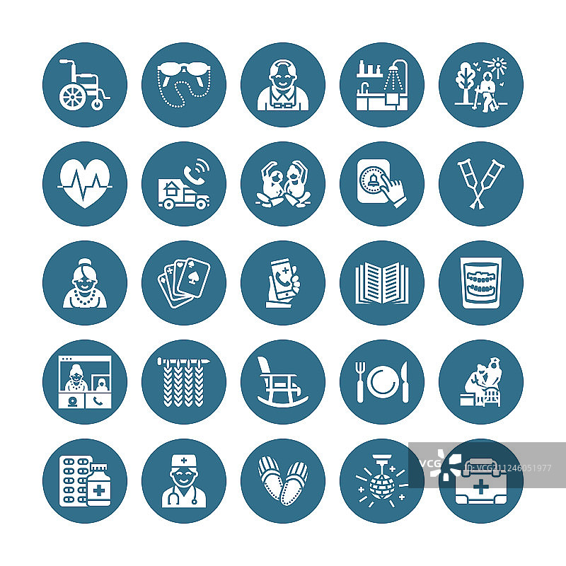 养老院扁平标志图片素材