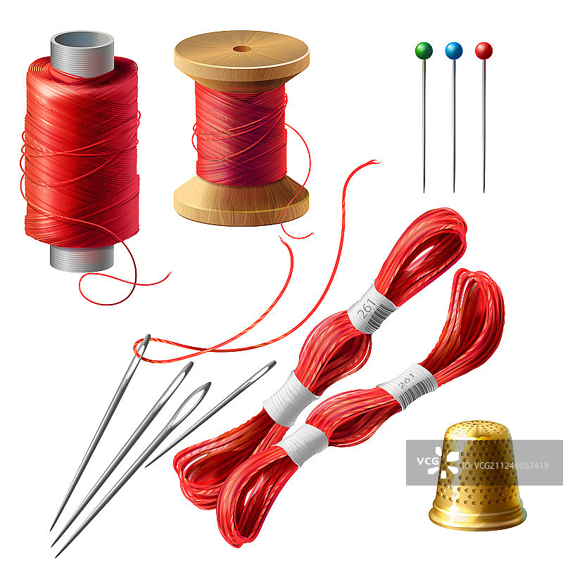 3D缝纫工具套装图片素材