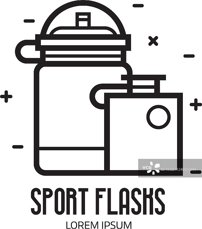 运动水壶或水瓶图标图片素材