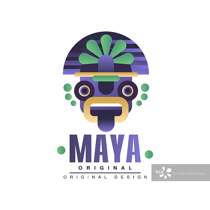 带有民族面具的玛雅标志原创设计图片素材