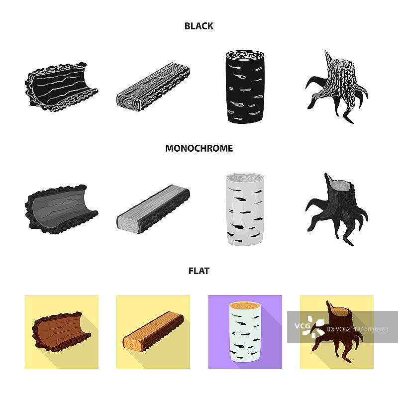 树木和原始图标树木集设计图片素材