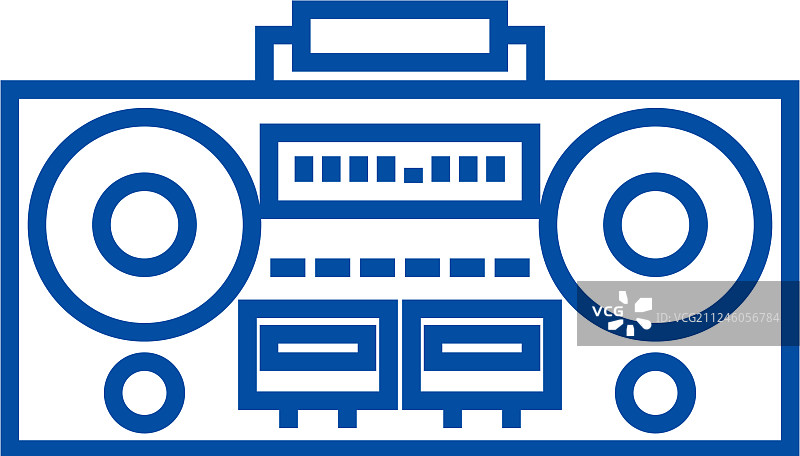 录音带播放器线条概念图标图片素材