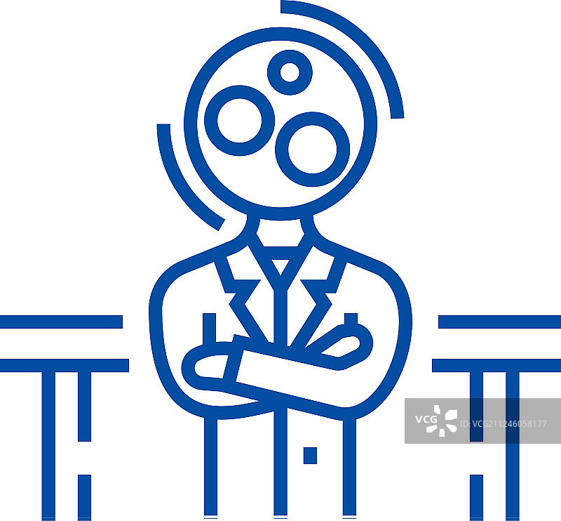 招聘专员分析经理线性图标图片素材