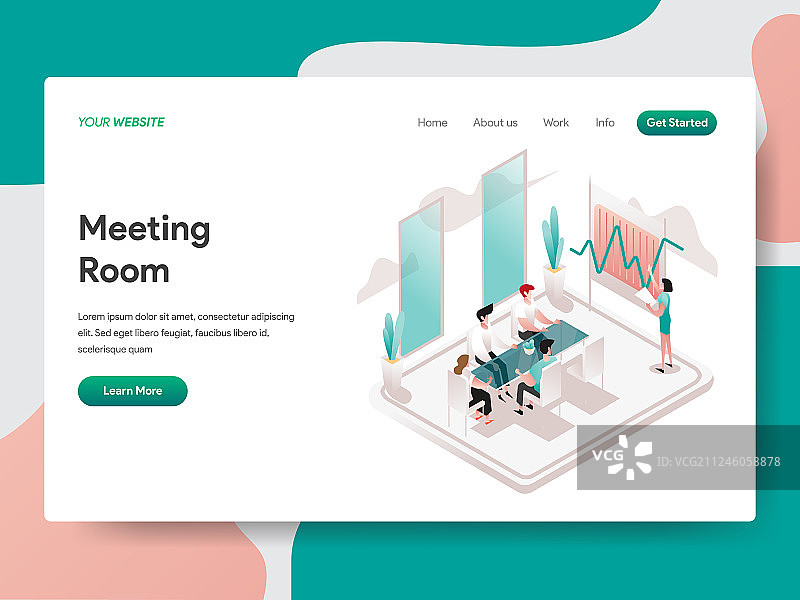 会议室概念着陆页模板图片素材