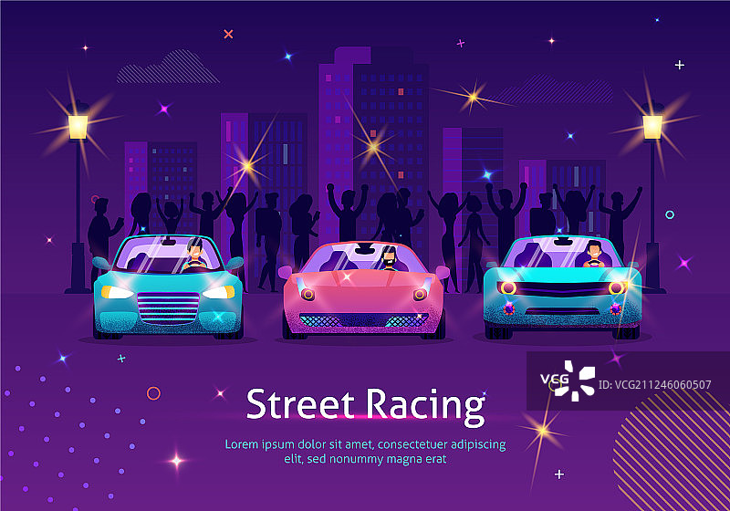 夜间运动车辆比赛图片素材