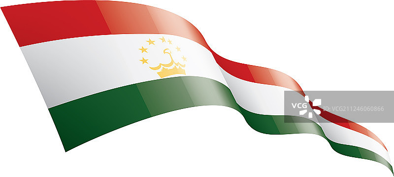 塔吉克斯坦国旗上有白色图片素材