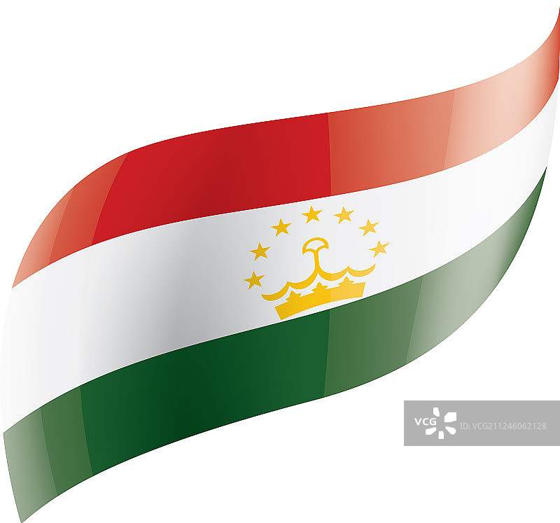 塔吉克斯坦国旗上有白色图片素材
