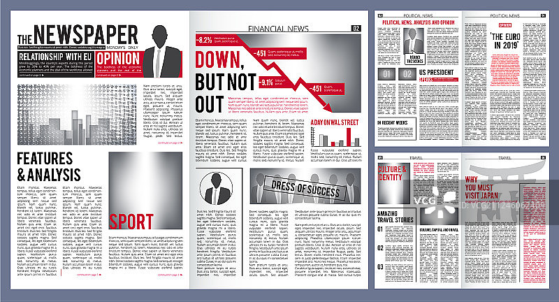 报纸模板打印设计版面图片素材