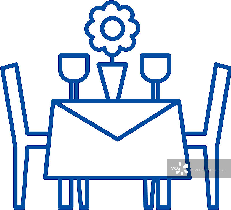 餐厅桌椅线条图标图片素材