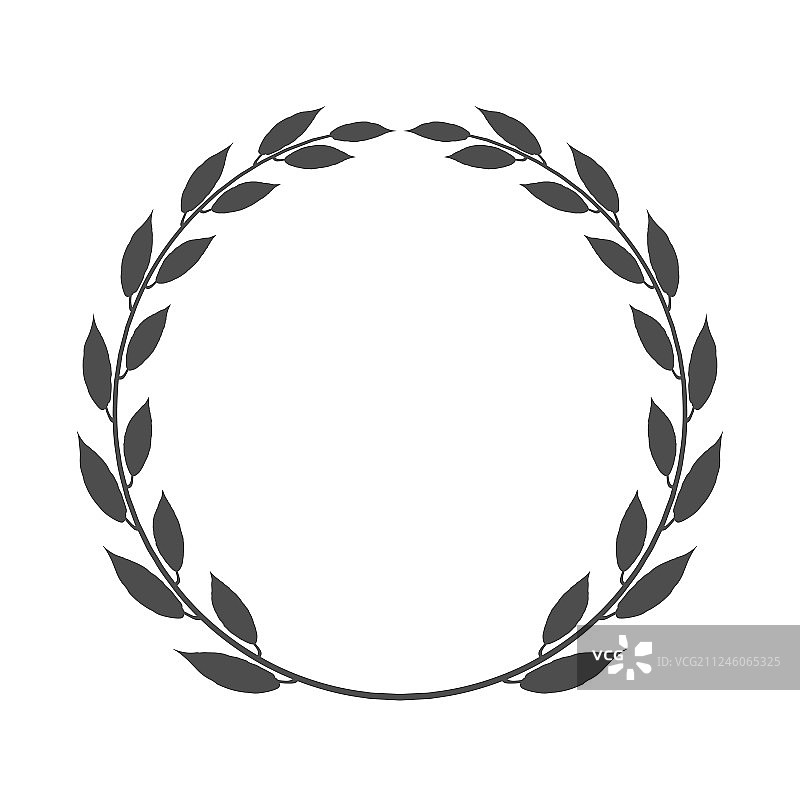 白色背景上的环状月桂花环图片素材