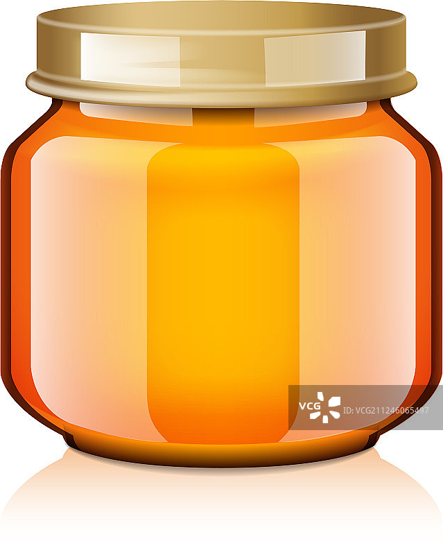 蜂蜜、果酱、果冻或婴儿食品玻璃罐模型图片素材