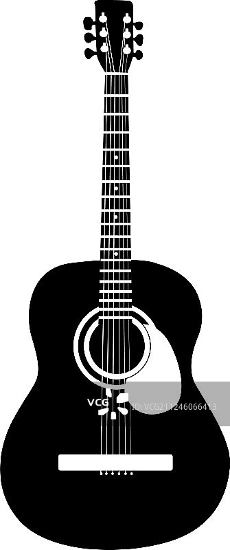 原声吉他剪影图片素材