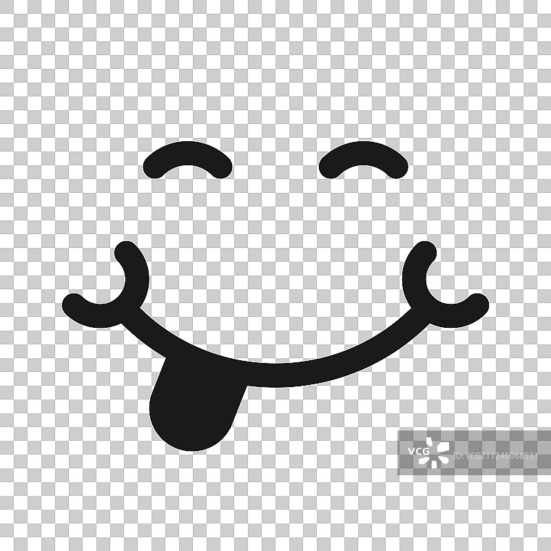 透明风格吐舌笑脸图标图片素材