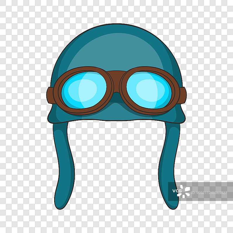 航空头盔卡通风格图标图片素材