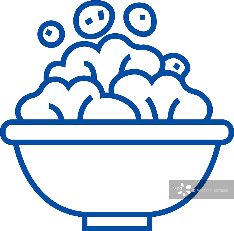 沙拉碗线条图标概念图片素材