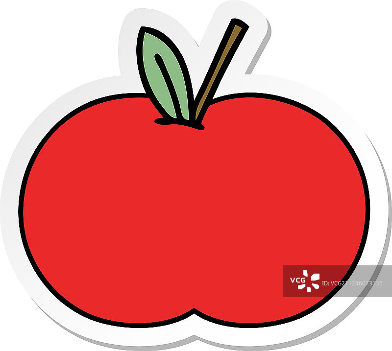 可爱卡通红苹果贴纸图片素材