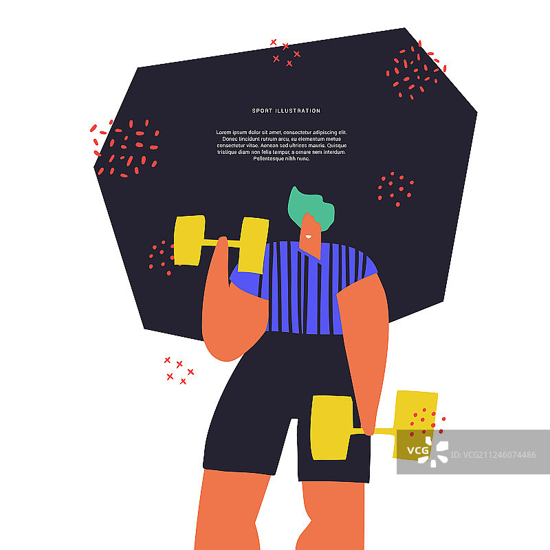 手绘举哑铃图片素材