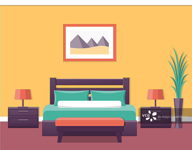 酒店房间内景图片素材