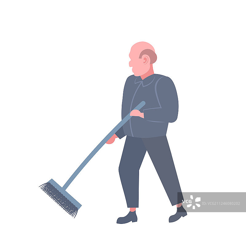 清洁工清扫地板图片素材